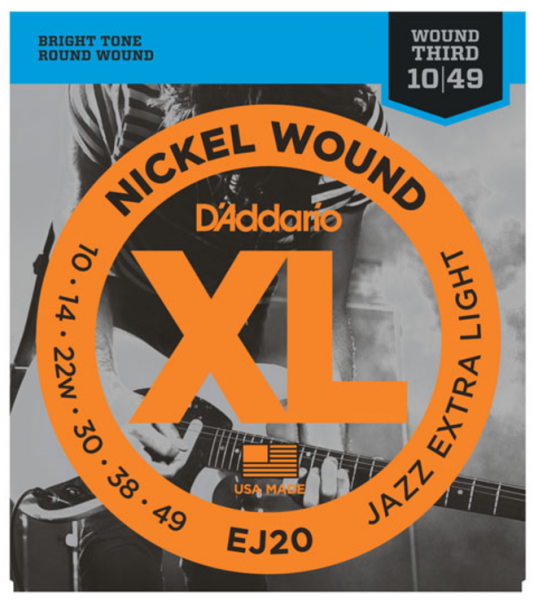 D'addario EJ20 Nickel Wound, Jazz Extra Light, 1049 set of strings