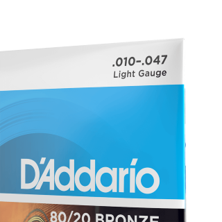 D'addario Jeu De 12 Cordes Ej36 80/20 Bronze Acoustic Guitar Strings, Light, 10-47 - Acoustic guitar strings - Variation 1