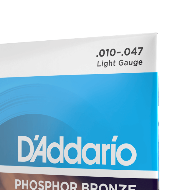D'addario Jeu De 6 Cordes Ej38 Phosphor Bronze 12-string Acoustic Guitar Strings, Light, 10-47 - Acoustic guitar strings - Variation 1