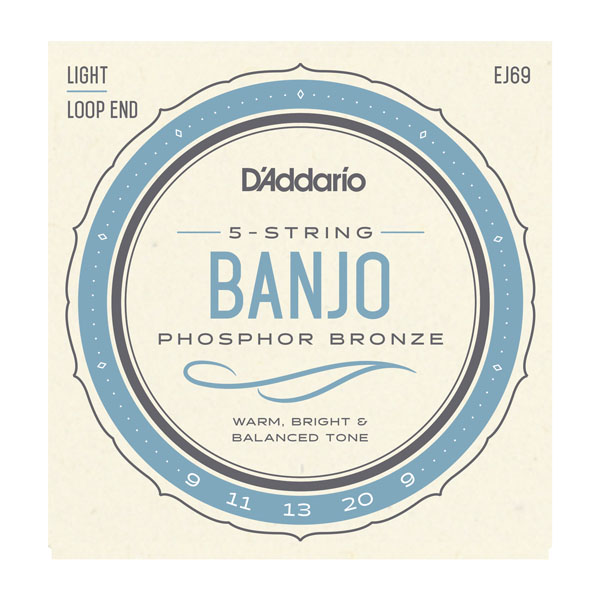 D'addario Jeu De 5 Cordes Ej69 5-string Banjo Phosphor Bronze Light 9-20 - Banjo strings - Variation 1