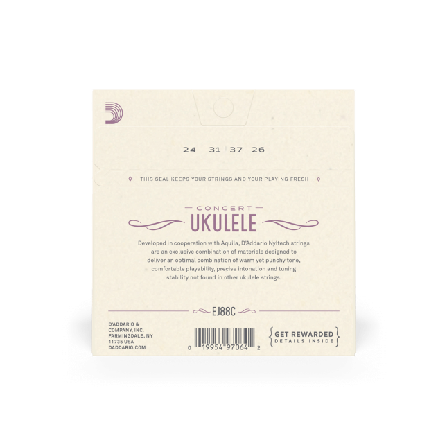 D'addario Jeu De 4 Cordes Ej88c Nyltech Ukulele, Concert - Ukulele strings - Variation 1
