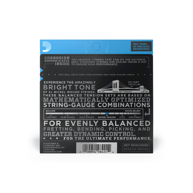 D'addario Jeu De 6 Cordes Exl110bt Nickel Round Wound Balanced Tension Regular Light 10-46 - Electric guitar strings - Variation 1