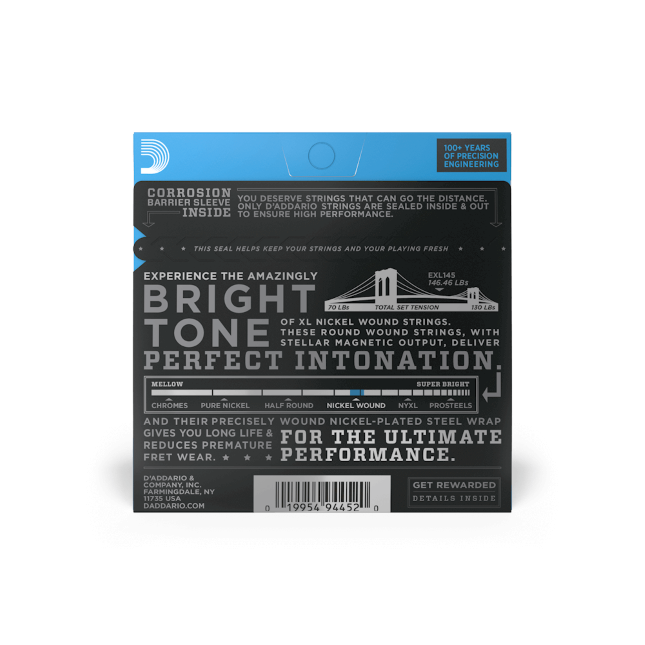 D'addario Jeu De 6 Cordes Exl145 Nickel Round Wound Heavy 12-54 - Electric guitar strings - Variation 2