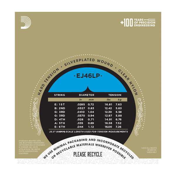 D'addario Jeu De 6 Cordes Ej46lp Pro Arte Classical Lightly Polished - Hard Tension - Nylon guitar strings - Variation 1