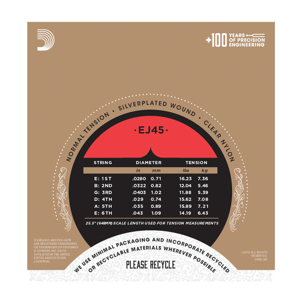 D'addario Jeu De 6 Cordes Ej45 Pro Arte Classical Nylon Core - Normal Tension - Nylon guitar strings - Variation 2