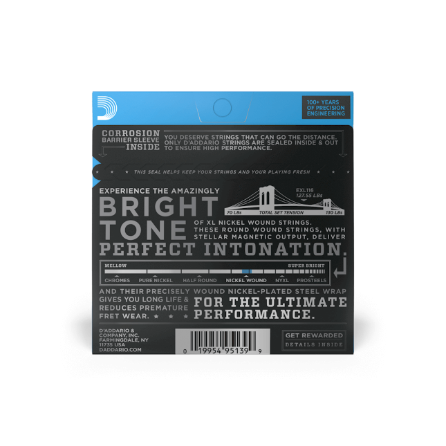 D'addario Jeu De 6 Cordes Guit. Elec. 6c Nickel Wound 011.052 Exl116 - Electric guitar strings - Variation 1