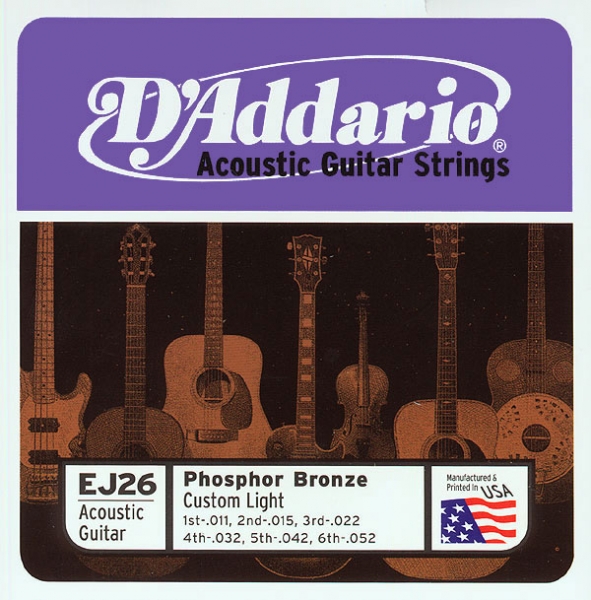 D'addario Jeu De 6 Cordes Guit. Folk 6c Phosphor Bronze 011.052 Ej26 - Acoustic guitar strings - Variation 1