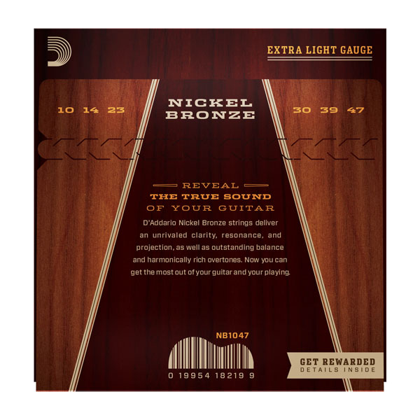 D'addario Nickel Bronze Acoustic Guitar Nb1047 Extra Light 10-47 - Acoustic guitar strings - Variation 1