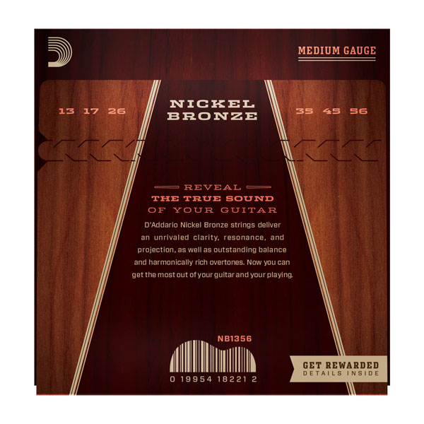 D'addario Nickel Bronze Acoustic Guitar Nb1356 Medium 13-56 - Acoustic guitar strings - Variation 1