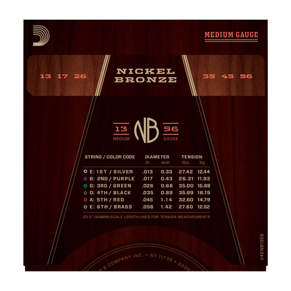 D'addario Nickel Bronze Acoustic Guitar Nb1356 Medium 13-56 - Acoustic guitar strings - Variation 2