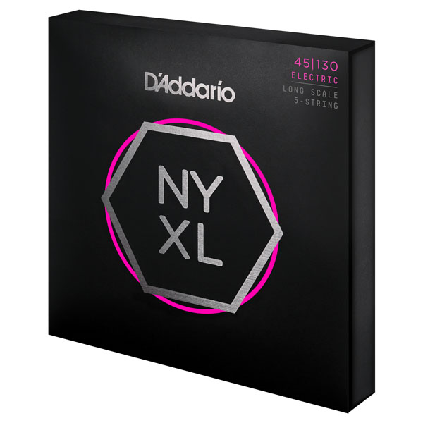 D'addario Nyxl45130 5-string Nickel Wound Electric Bass Long Scale 5c Regular Light 45-130 - Electric bass strings - Variation 1