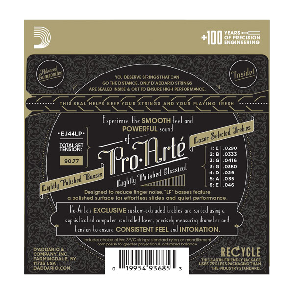 D'addario EJ44LP Pro Arte Classical Lightly Polished - set of strings