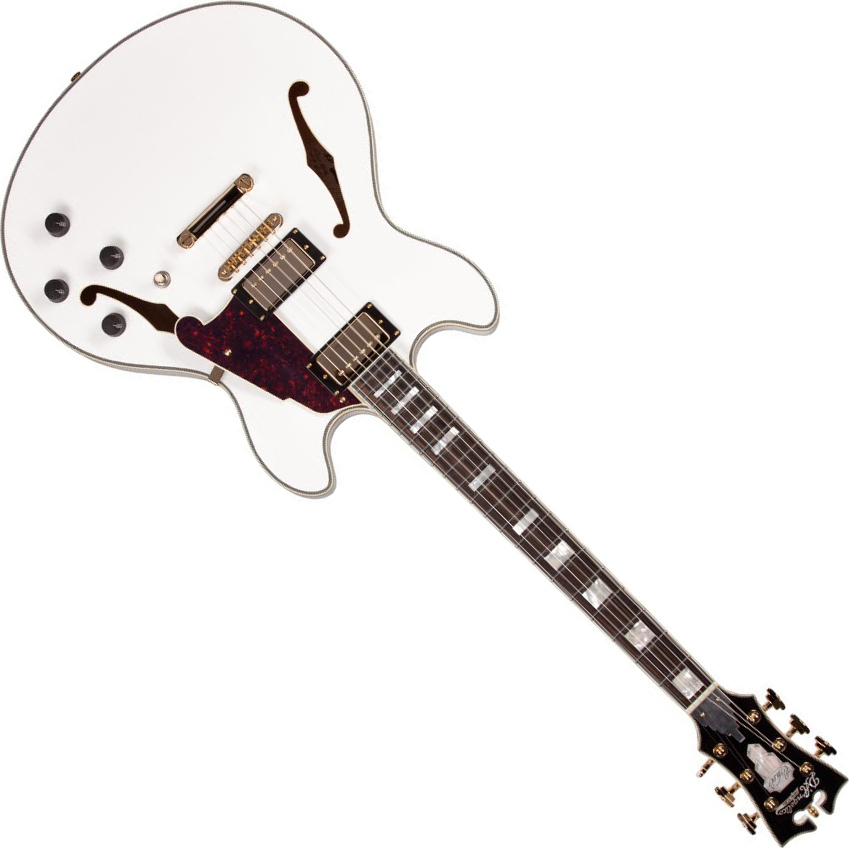 D'angelico Exdc White - Semi-hollow electric guitar - Main picture