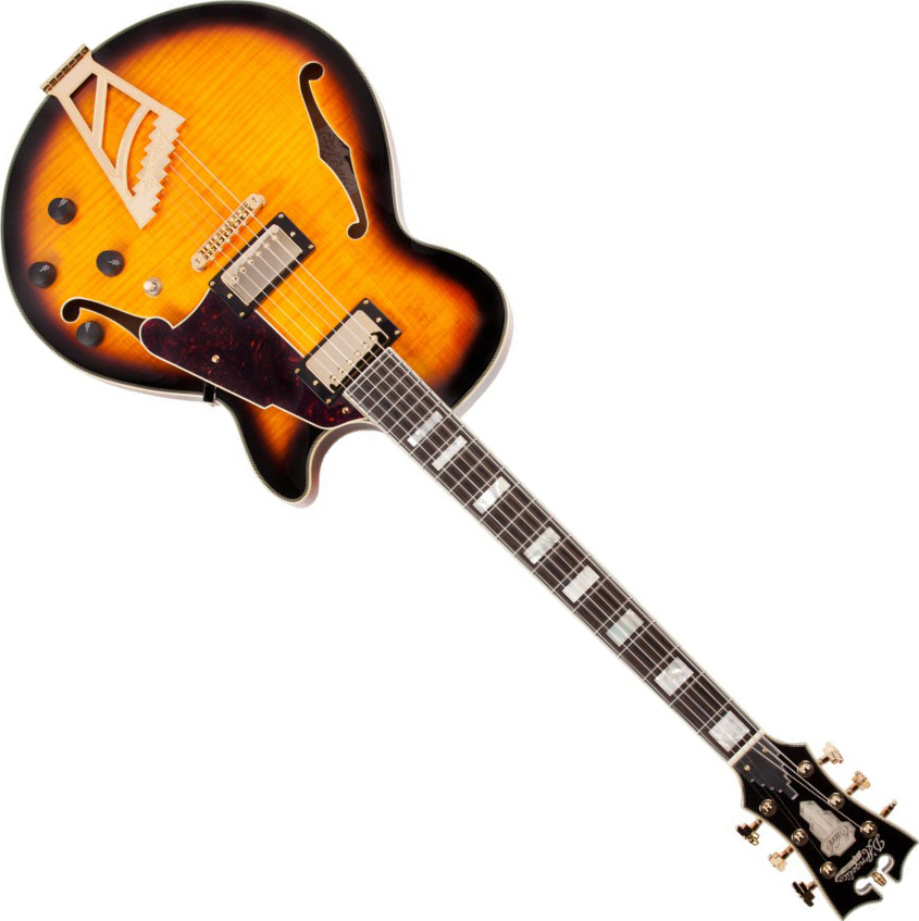 D'angelico Exss Vintage Sunburst - Hollow-body electric guitar - Main picture