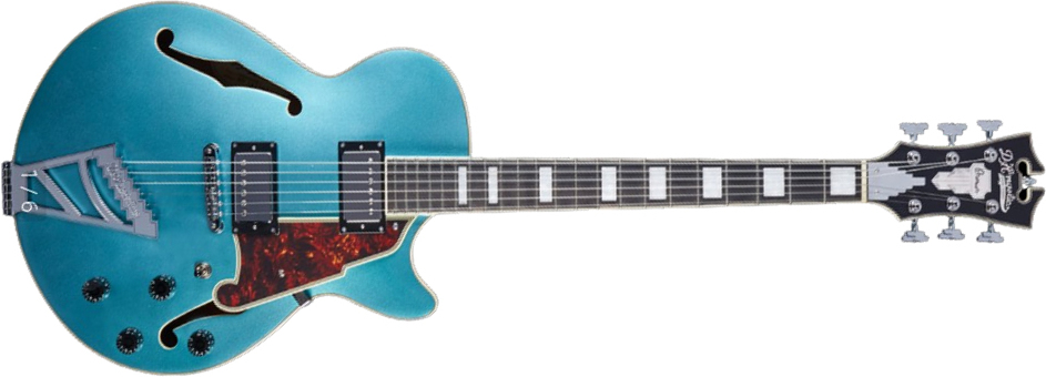 D'angelico Ss Premier 2h Ht Rw - Ocean Turquoise - Hollow-body electric guitar - Main picture