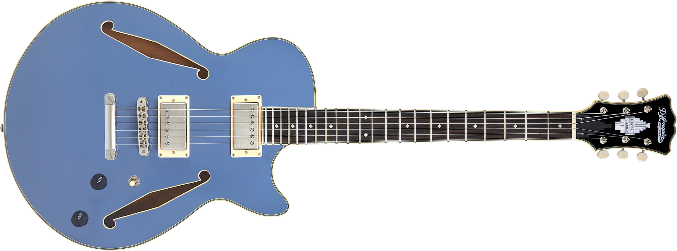 D'angelico Ss Tour Excel 2h Ht Eb - Slate Blue - Semi-hollow electric guitar - Main picture