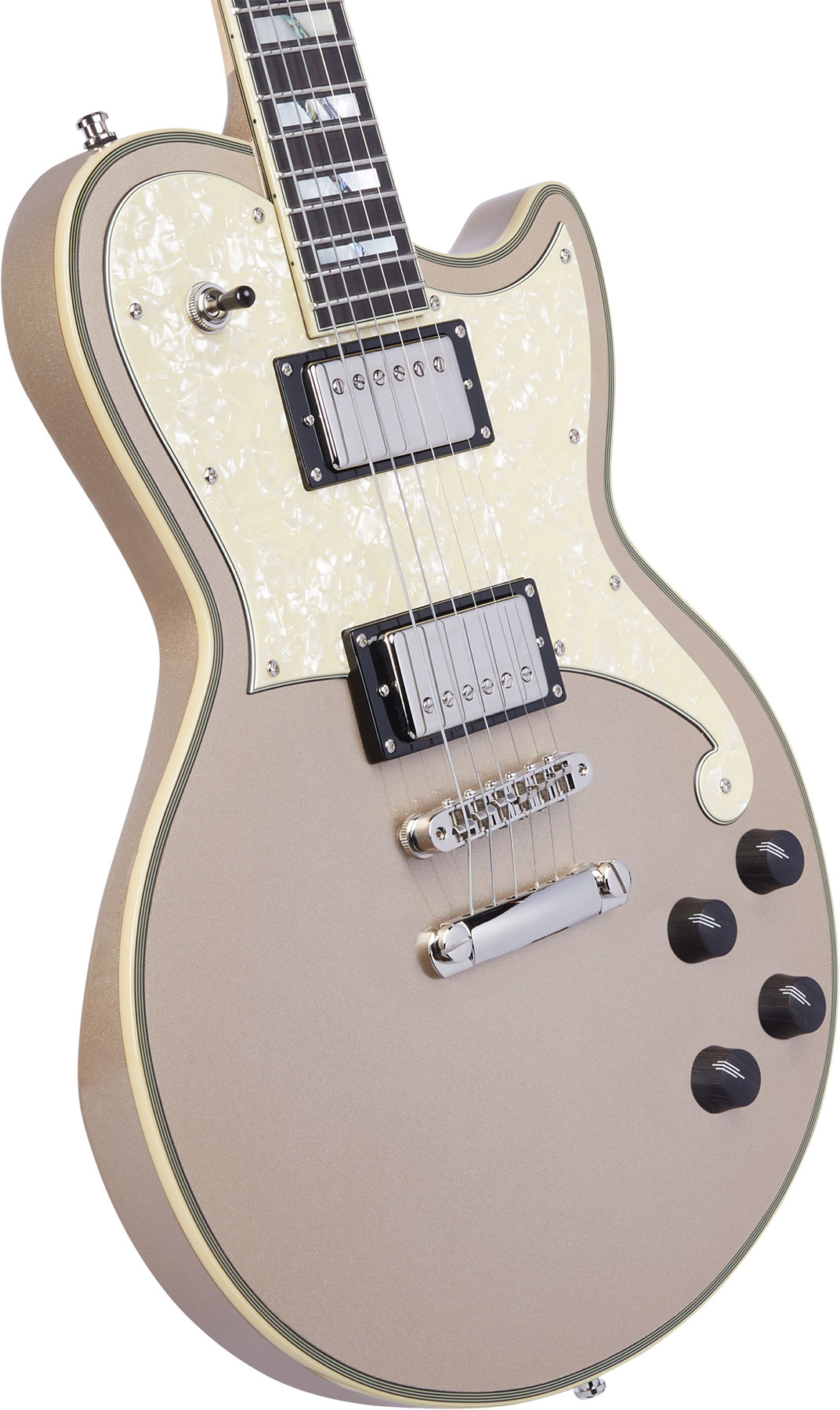 D'angelico Deluxe Atlantic 2h Ht Eb - Desert Gold - Single cut electric guitar - Variation 3