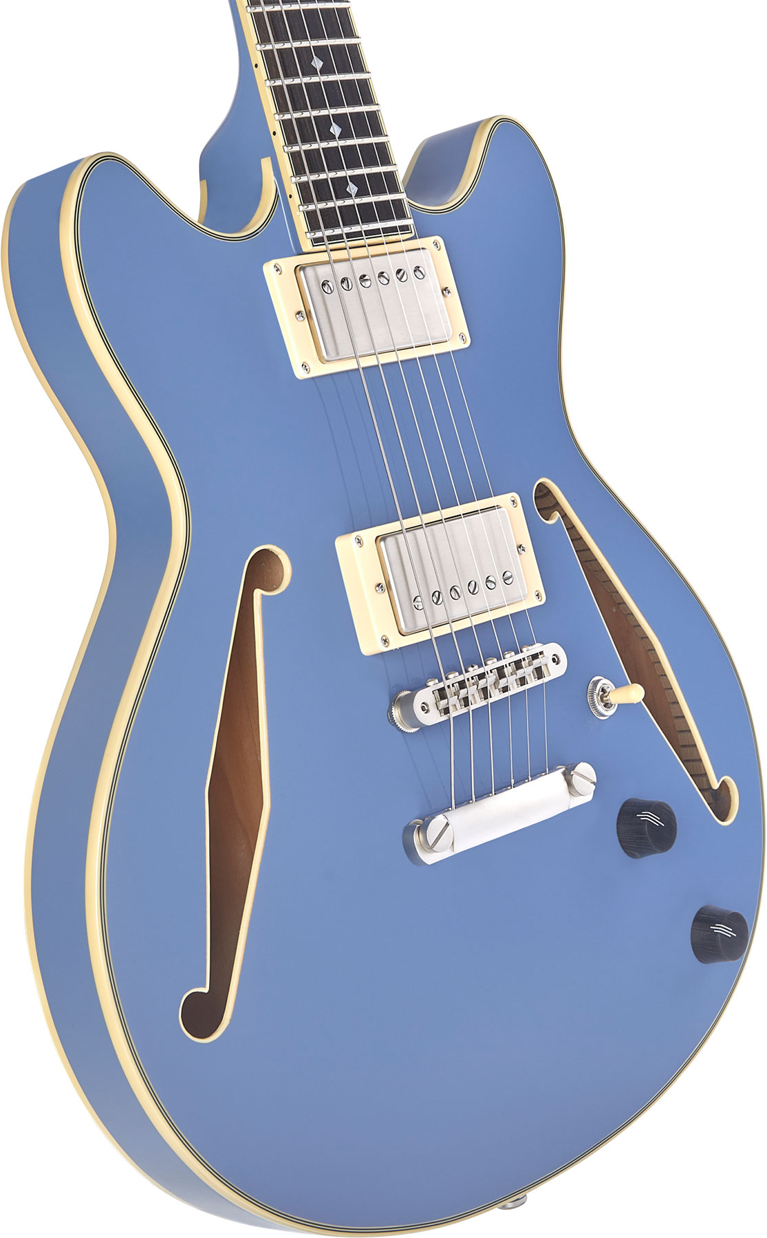 D'angelico Mini Dc Tour Excel 2h Ht Eb - Slate Blue - Semi-hollow electric guitar - Variation 3