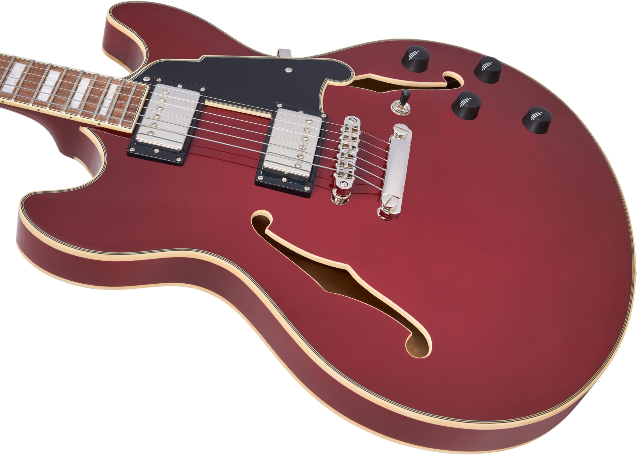 D'angelico Premier Dc 2h Ht Wal - Burnt Red - Semi-hollow electric guitar - Variation 3