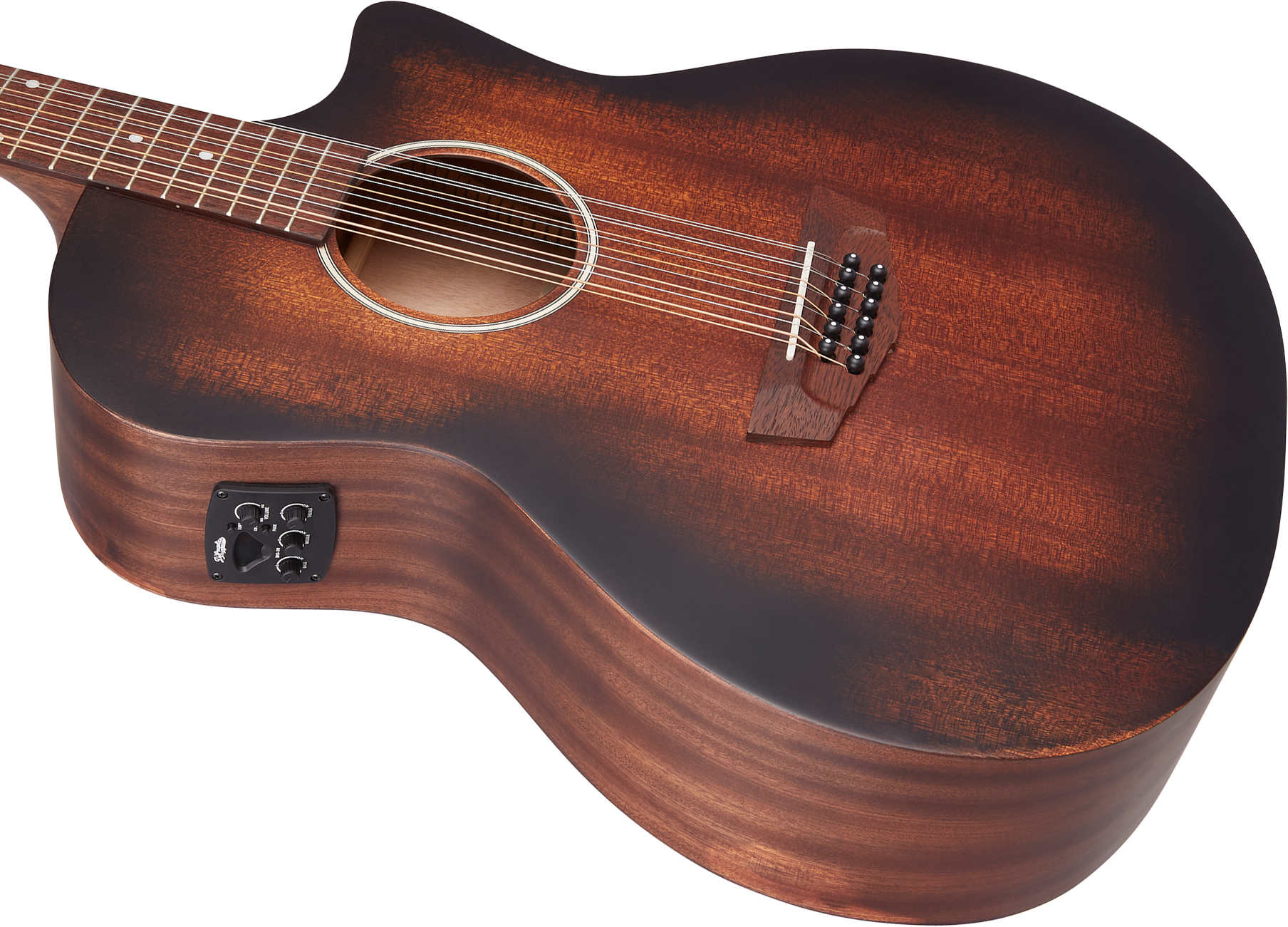 D'angelico Premier Fulton Ls 12-string Grand Auditorium Cw 12c Tout Acajou Mer - Aged Mahogany - Folk guitar - Variation 2