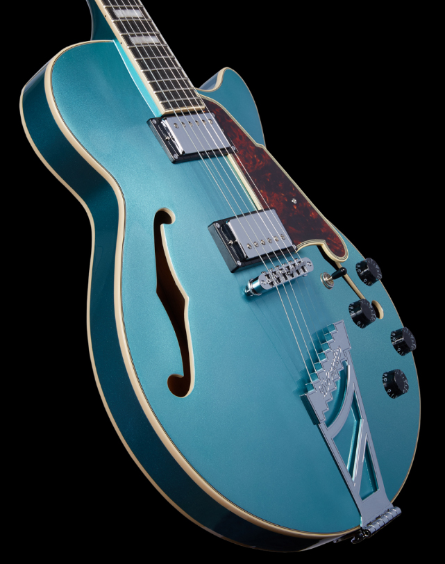 D'angelico Ss Premier 2h Ht Rw - Ocean Turquoise - Hollow-body electric guitar - Variation 3