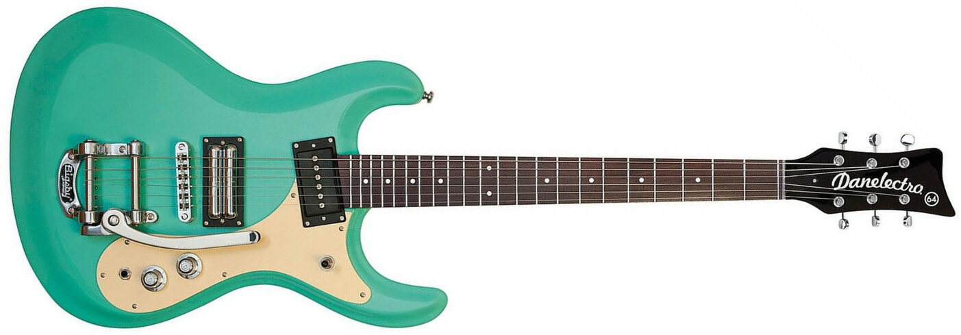 Danelectro The 64 Guitar Hs Trem Rw - Dark Aqua - Double cut electric guitar - Main picture