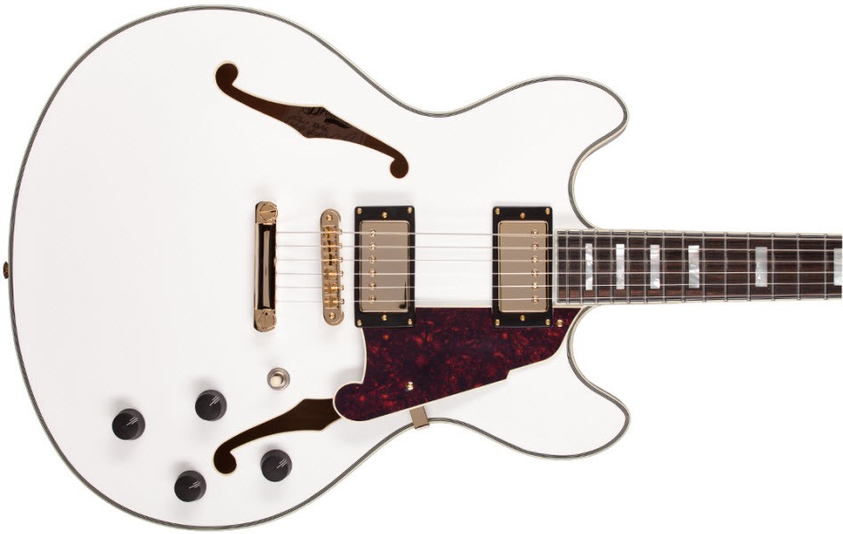D'angelico Exdc White - Semi-hollow electric guitar - Variation 2