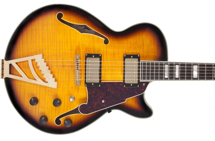 D'angelico Exss Vintage Sunburst - Hollow-body electric guitar - Variation 2