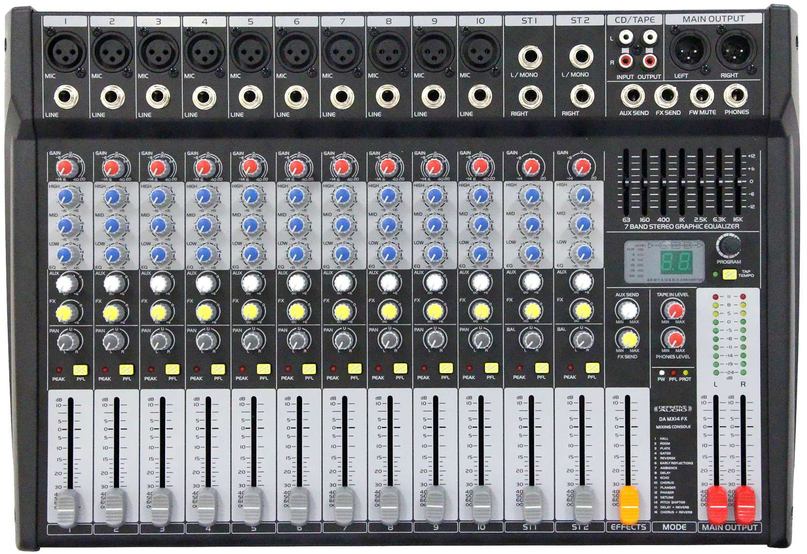 Definitive audio DA MX14 FX2 Analog mixing desk
