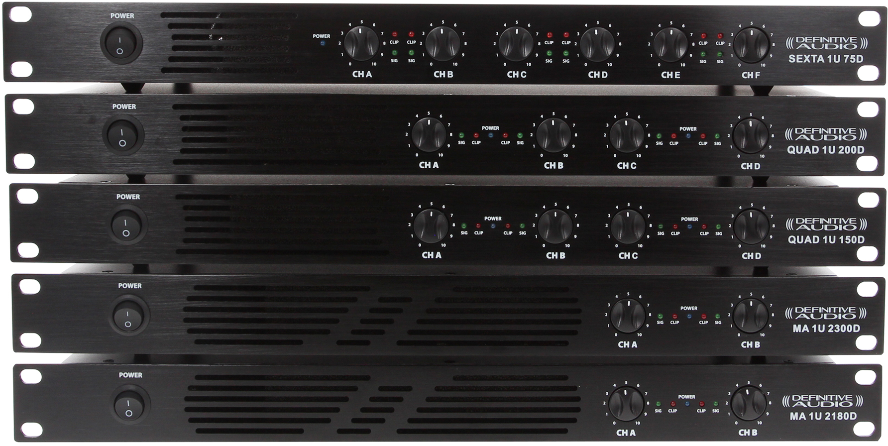 Definitive Audio Quad 1u 150d - Multiple channels power amplifier - Variation 5