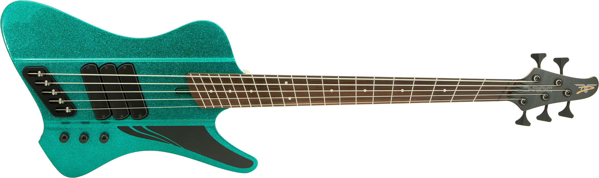 Dingwall D-roc Standard-3 5c 3pu Active Pf - Gloss Aquamarine Metalflake - Solid body electric bass - Main picture