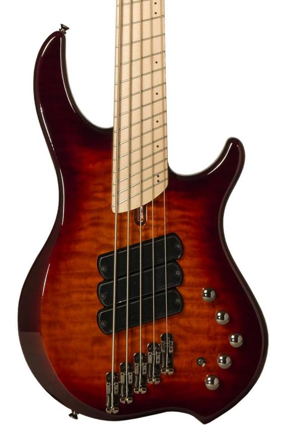 Solid body electric bass Dingwall Combustion 5 3-Pickups (MN) - Vintage burst gloss