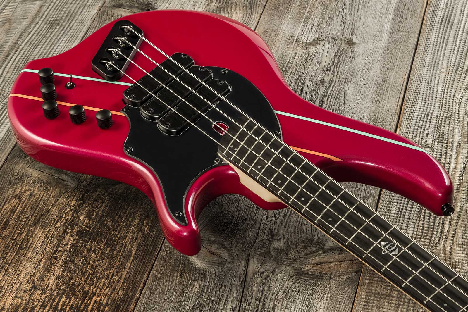 Dingwall John Taylor Rio Dream Jt3 Ltd 4c 3pu Active Eb - Cranberry Pearl - Solid body electric bass - Variation 2