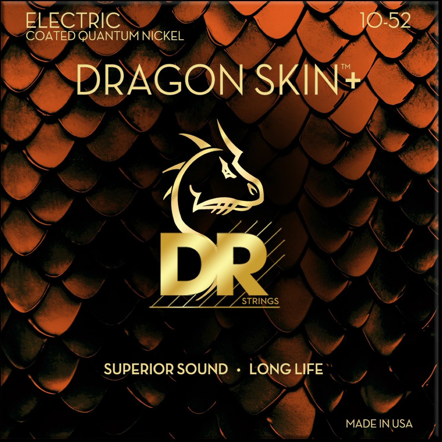Dr Jeu De 6 Cordes Dragon Skin+ Core Technology Coated Wrap 10-52 - Electric guitar strings - Main picture
