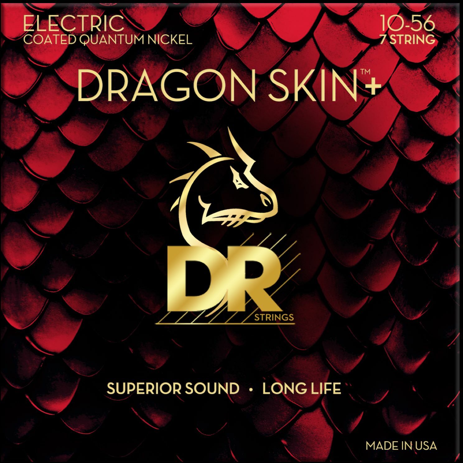 Dr Jeu De 7 Cordes Dragon Skin+ Core Technology Coated Wrap 10-56 - Electric guitar strings - Main picture