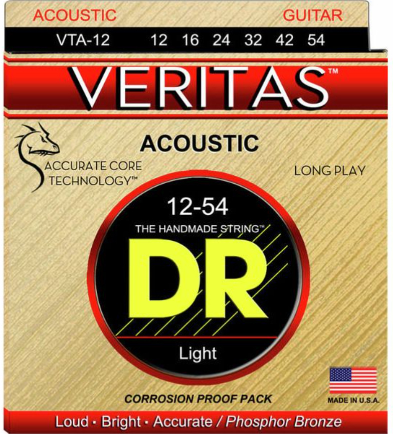 Dr Vta-12 Veritas Phosphore Bronze Acoustic Guitar 6c 12-54 - Acoustic guitar strings - Main picture
