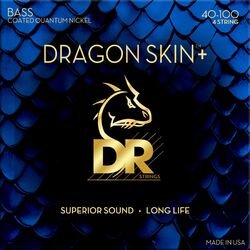 Electric bass strings Dr DRAGON SKIN+ Core Technology Coated Wrap 40-100 - Set of 4 strings
