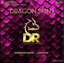 Electric guitar strings Dr DRAGON SKIN+ Core Technology Coated Wrap 9-42 - Set of strings