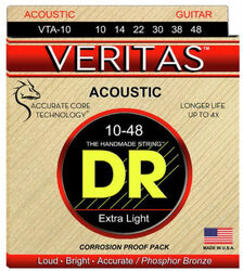 Acoustic guitar strings Dr VTA-10 Acoustic Guitar 6-String Set Veritas Phosphor Bronze 10-48 - Set of strings