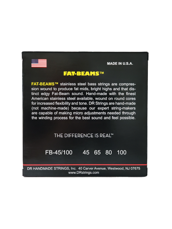 Dr Jeu De 4 Cordes Fat-beams Stainless Steel 45-100 - Electric bass strings - Variation 2