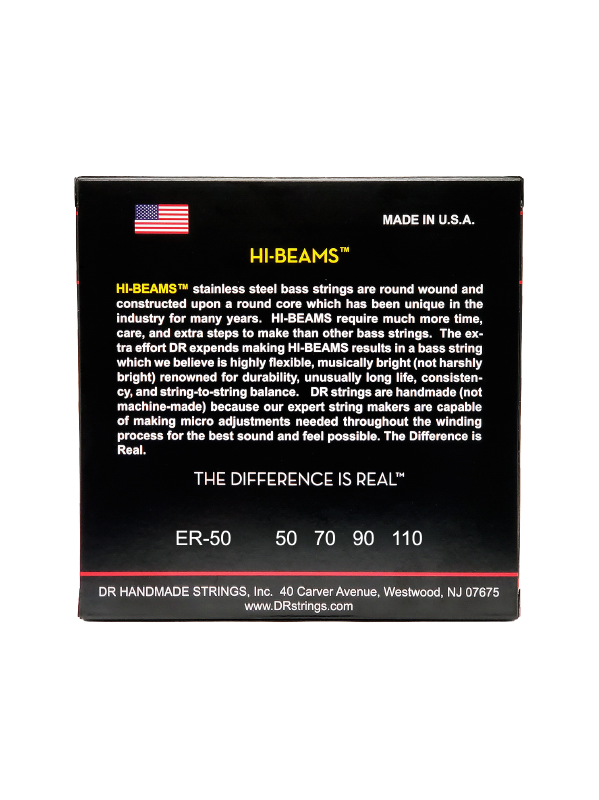 Dr Jeu De 4 Cordes Hi-beams Stainless Steel 50-110 - Electric bass strings - Variation 2