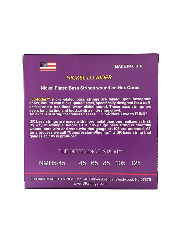 Dr Jeu De 5 Cordes Lo-rider Nickel Plated Steel 45-125 - Electric bass strings - Variation 2