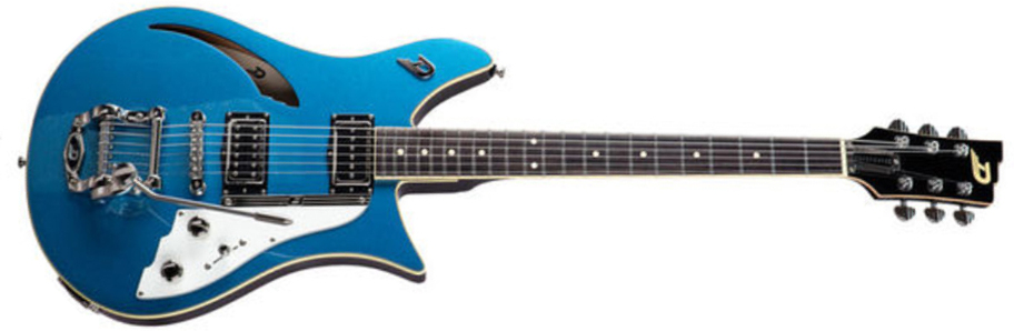 Duesenberg Double Cat Hs Trem Rw - Catalina Blue - Semi-hollow electric guitar - Main picture