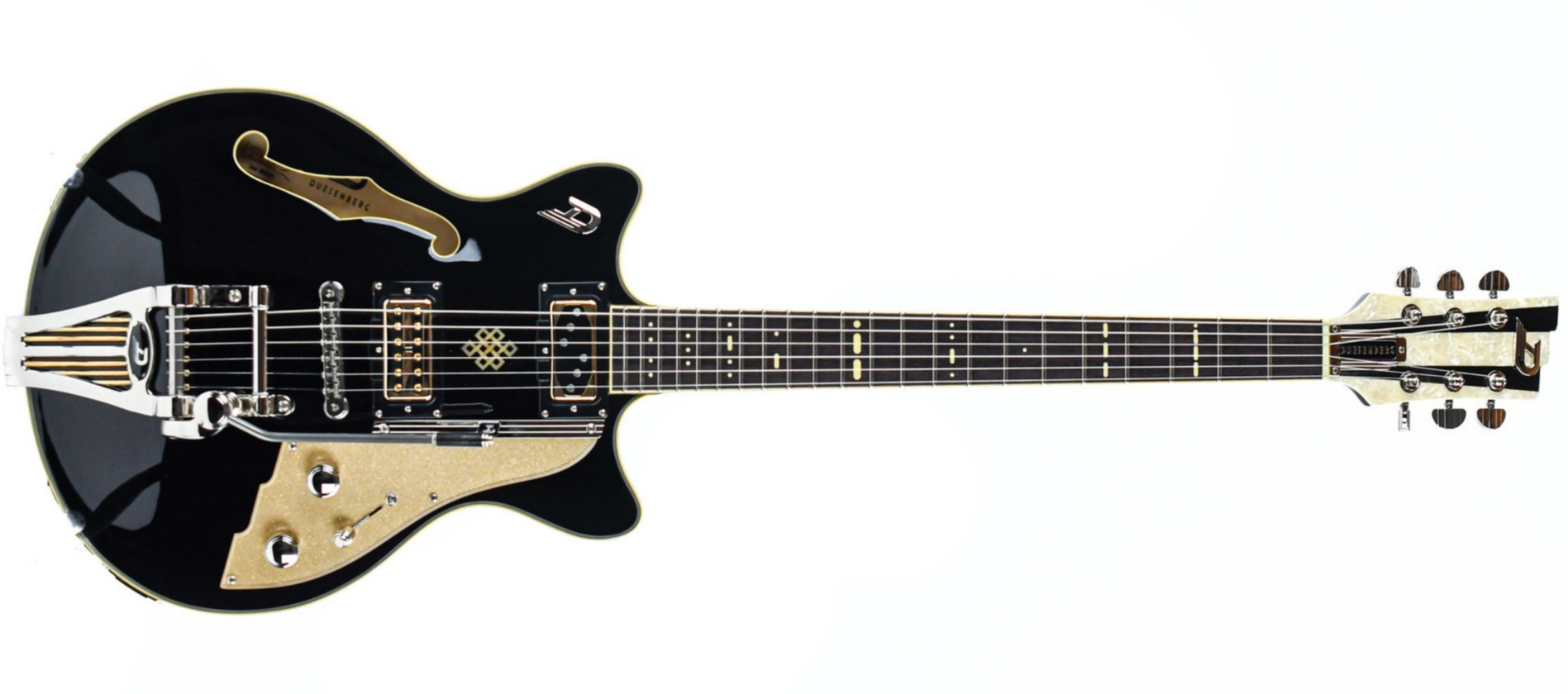 Duesenberg Joe Walsh Alliance Signature Hs Trem Rw - Black - Semi-hollow electric guitar - Main picture