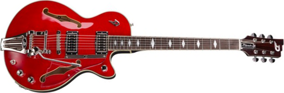 Duesenberg Starplayer Tv Deluxe Double F-hole Hs Trem Rw - Crimson Red - Semi-hollow electric guitar - Main picture