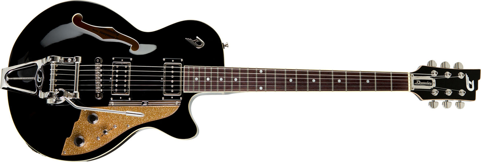 Duesenberg Starplayer Tv Hs Trem Rw - Black - Semi-hollow electric guitar - Main picture