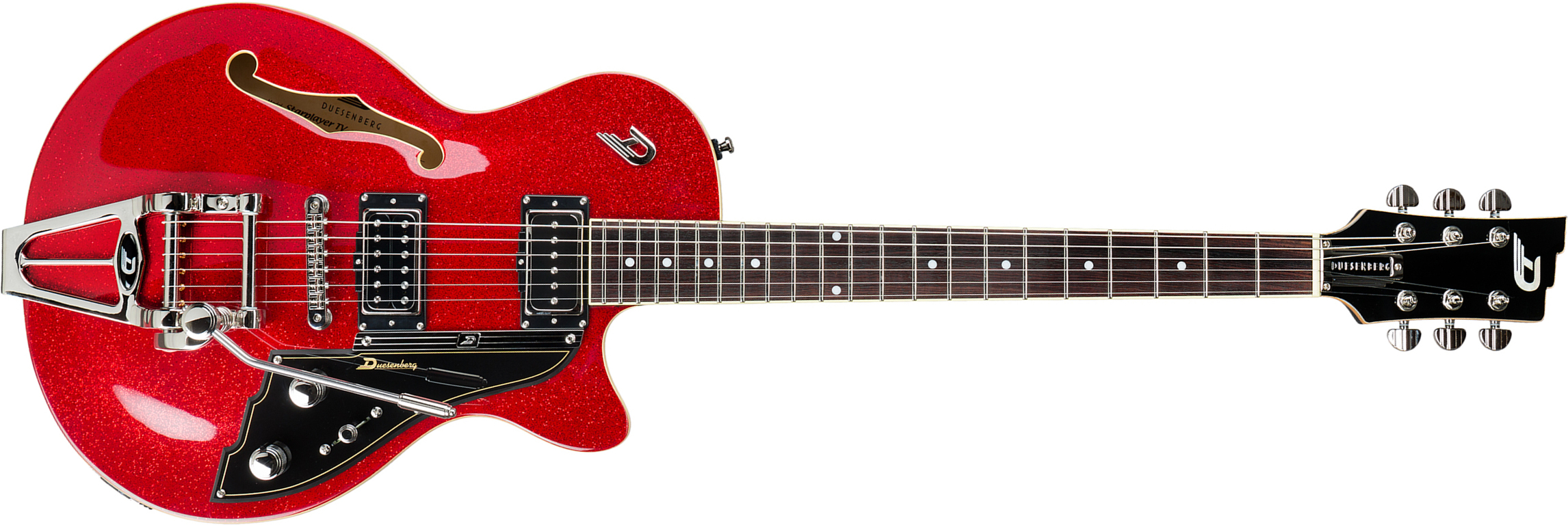 Duesenberg Starplayer Tv Hs Trem Rw - Red Sparkle - Semi-hollow electric guitar - Main picture
