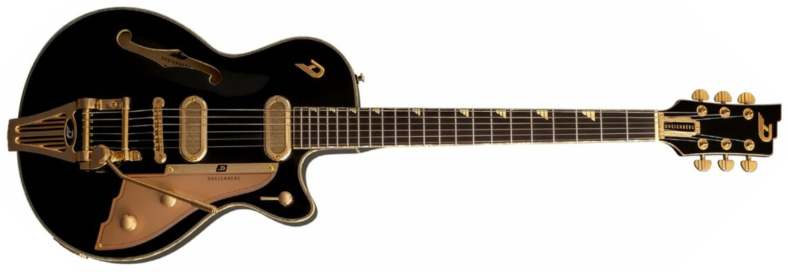 Duesenberg Starplayer Tv Phonic Hs Trem Rw - Black - Semi-hollow electric guitar - Main picture