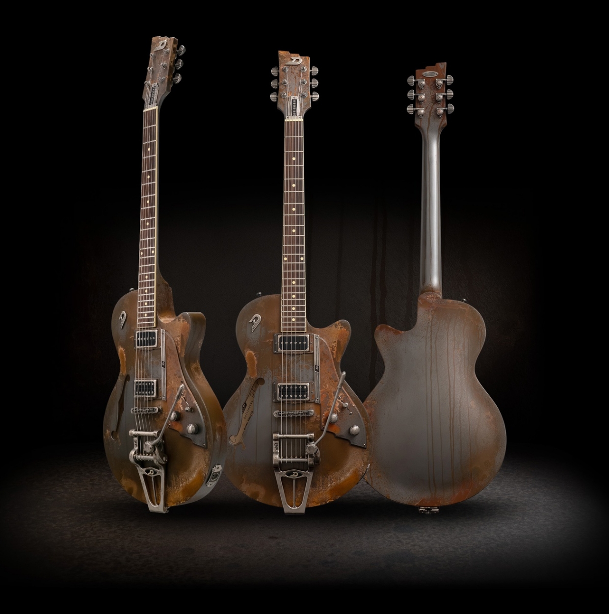 Duesenberg Custom Shop Starplayer Tv Hs Trem Rw - Rusty Relic - Semi-hollow electric guitar - Variation 3