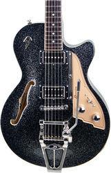 Semi-hollow electric guitar Duesenberg Starplayer TV - Black sparkle